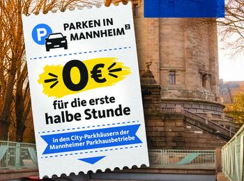 Poster zum kostenlosen Parken in Mannheim