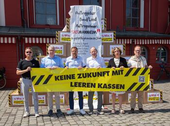 Auch die Stadt Mannheim weist beim bundesweiten Aktionstag "Kommunen am Limit" auf ihre Finanznot hin.