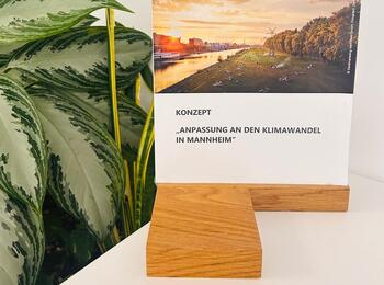 Das Anpassungskonzept als Broschüre auf einem Tisch