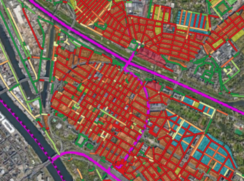 Karte Mannheims mit Wärmenetzen