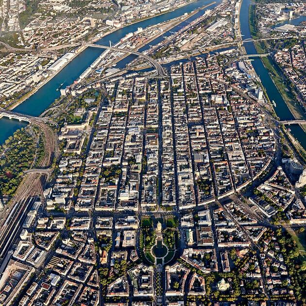 Luftbild Quadrate Rhein Neckar