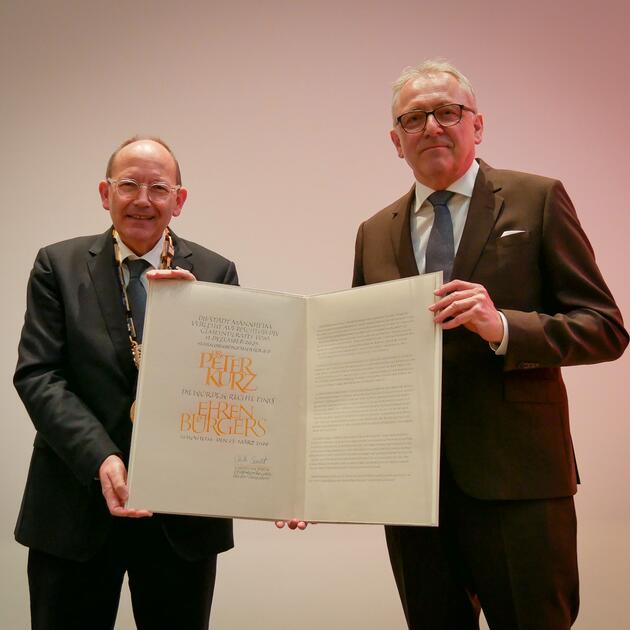Ehrenbürgerschaft für OB a.D. Dr. Peter Kurz