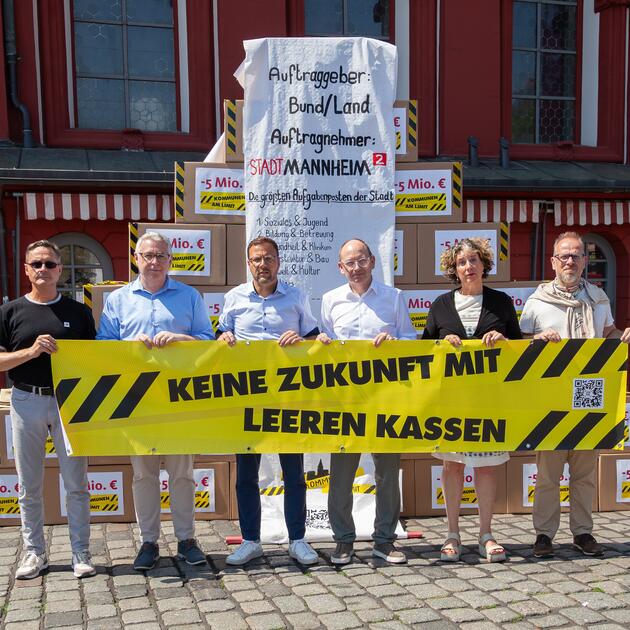 Auch die Stadt Mannheim weist beim bundesweiten Aktionstag "Kommunen am Limit" auf ihre Finanznot hin.