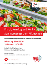 „Frisch, knackig und kühl – Sommergenuss zum Mitmachen“ mit der Verbraucherzentrale