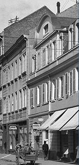 Die Häuserzeile H 1, 12-14 im Jahr 1944, kurz vor der Kriegszerstörung