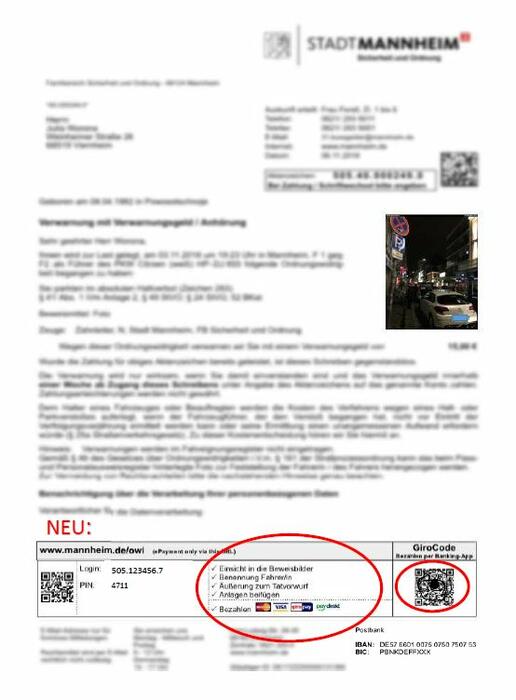 Auf den Schreiben sind zukünftig auch Login-Daten und Passwörter angegeben, mit denen der Online-Zugriff auf den jeweiligen Fall ermöglicht wird. 