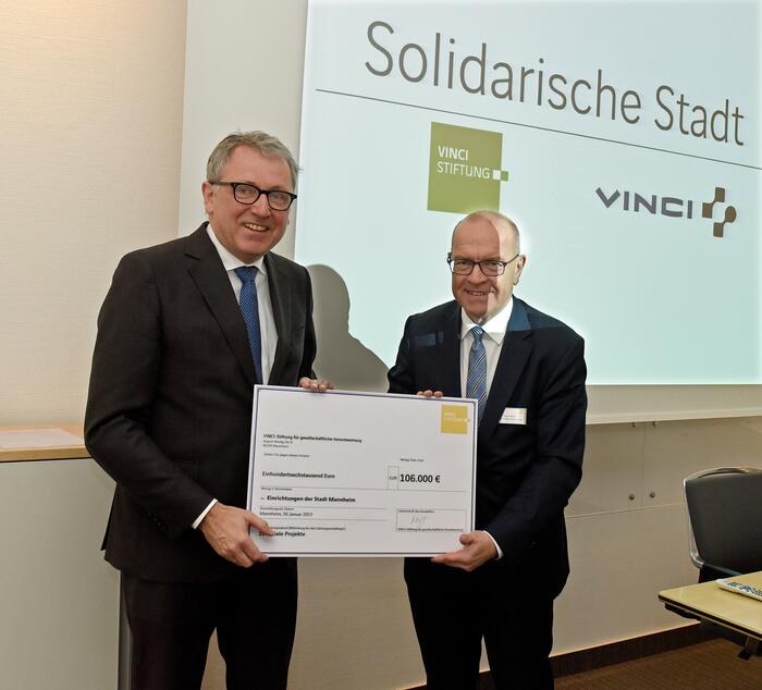 VINCI-Stiftung überreicht Fördermittel an zehn soziale Projekte der Stadt Mannheim