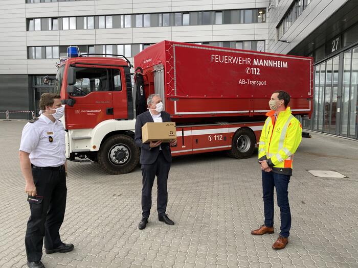 Aliaxis spendet der Stadt Mannheim Masken
