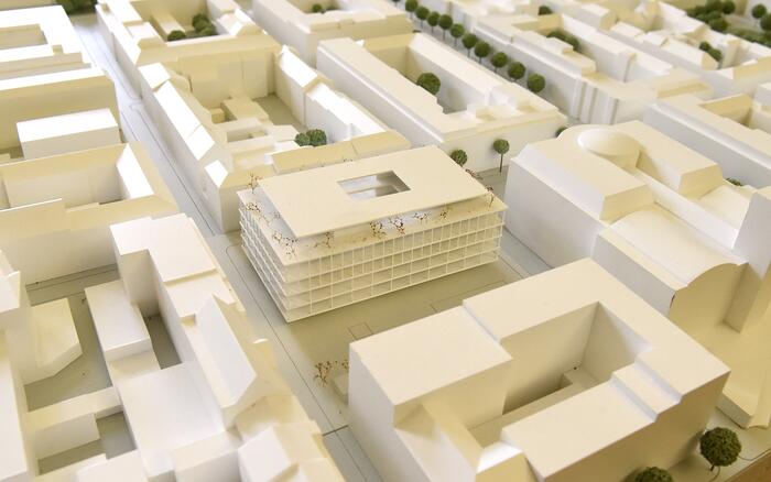 Modell der neuen Stadtbibliothek