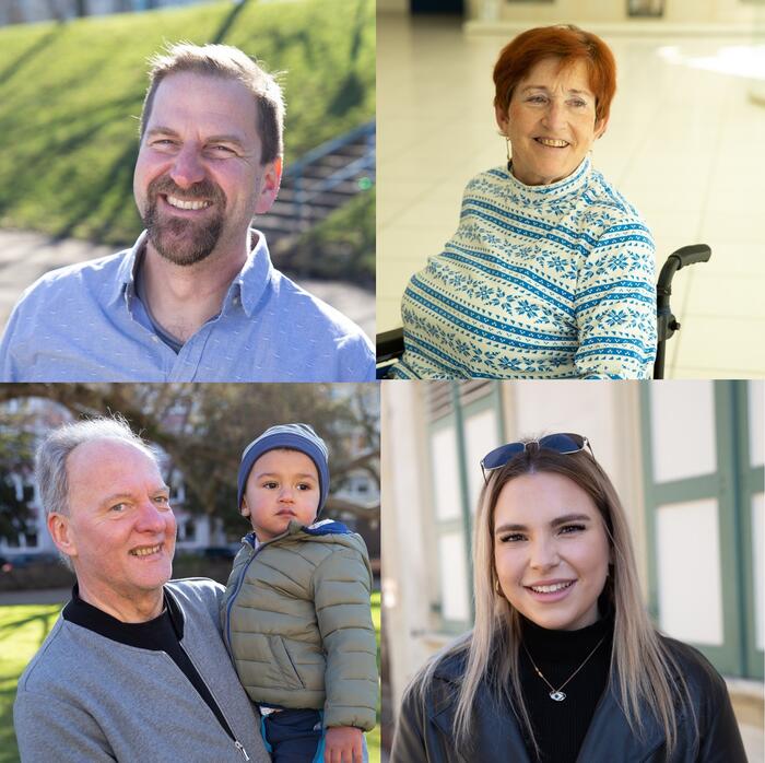 vier Portrait Bilder