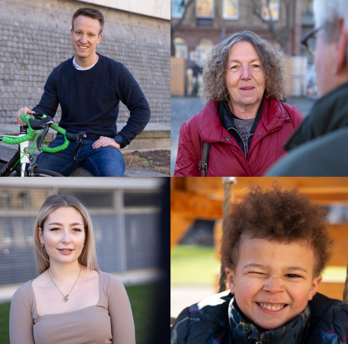 vier Portrait Bilder