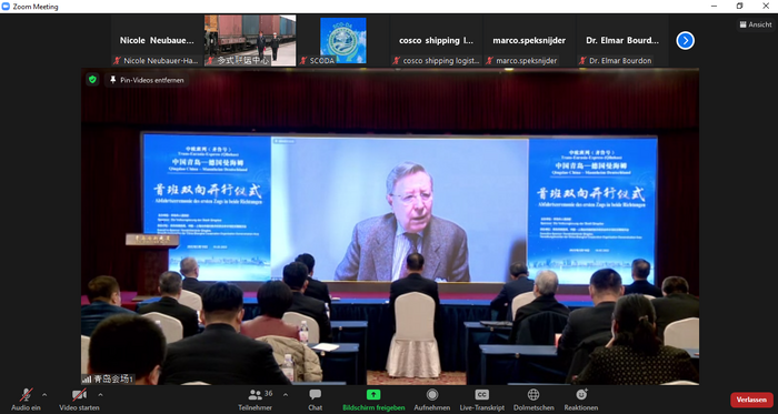 Veranstaltung zum Start der neuen Güterzuglinie zwischen Mannheim und Qingdao