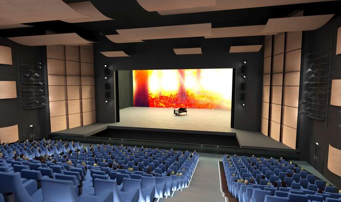 Interimsspielstätte "Oper am Luisenpark": Blick auf die Bühne