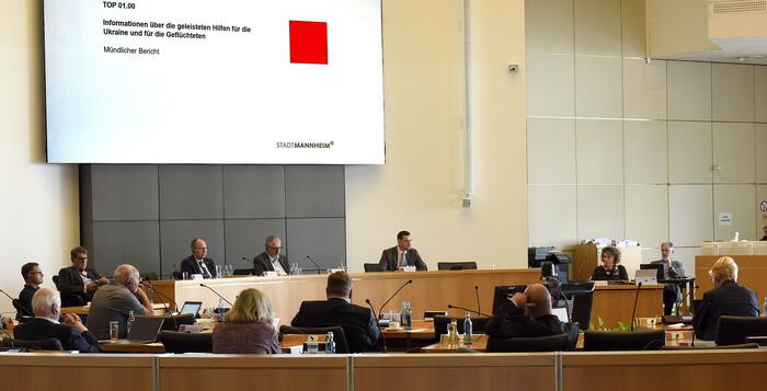 Vizebürgermeister Ilie Ceban berichtet im Hauptausschuss über die Flüchtlingslage in Chişinău