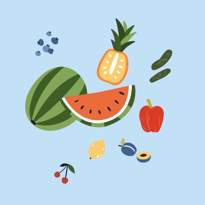 Obst wie Wassermelone oder Ananas empfiehlt sich bei Hitze.