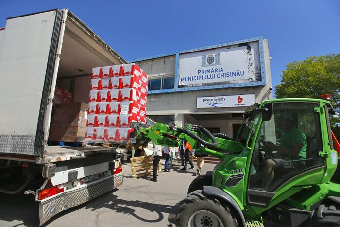 Anlieferung der Lebensmittel an das städtische Verteilzentrum in Chisinau II