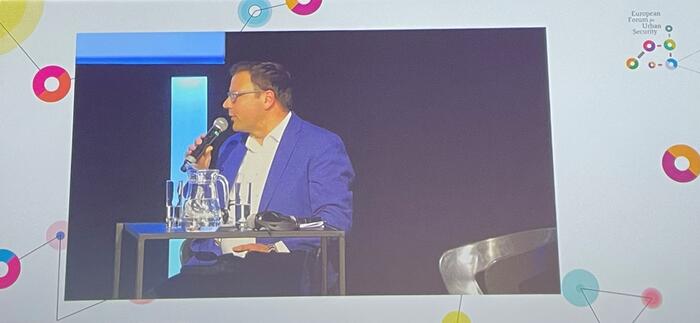 Mannheims Bürgermeister und Sicherheitsdezernent Dr. Volker Proffen bei einer EFUS-Veranstaltung im März 2024.